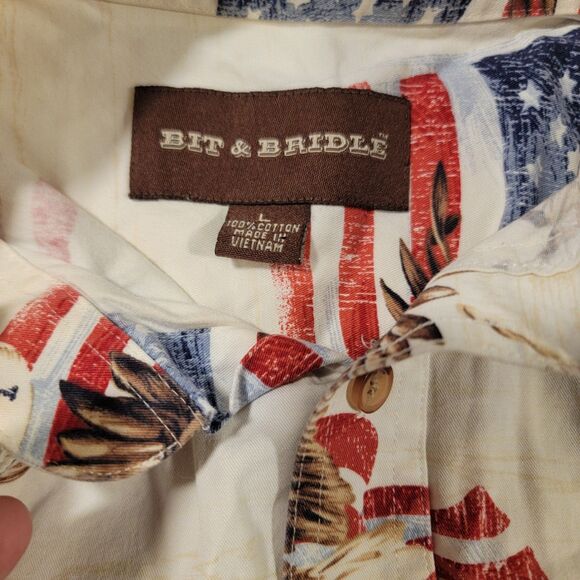 Men's Large Bit and Bridle Country Western Button Down - Picture 3 of 9